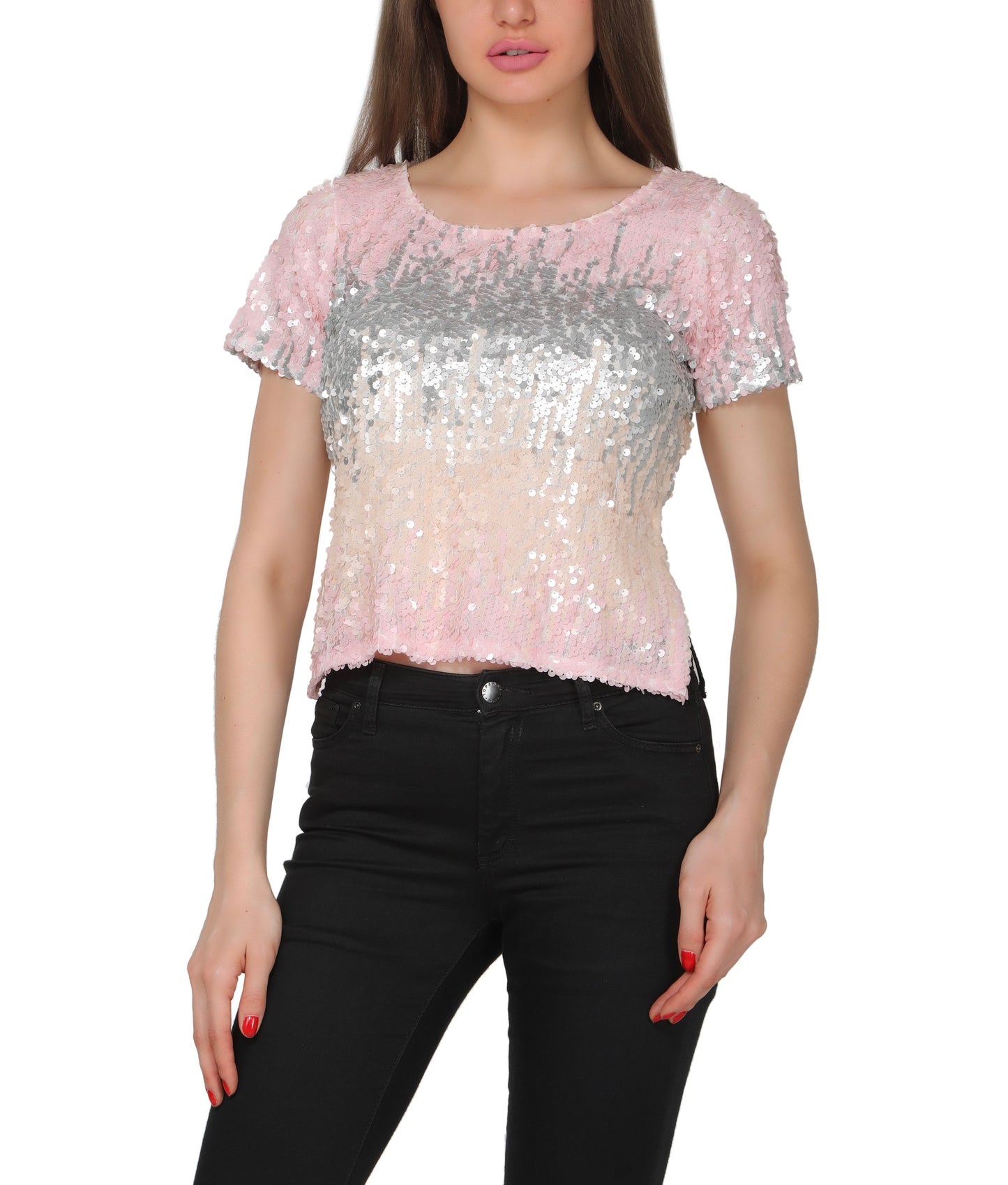 Backless mermaid sequin top