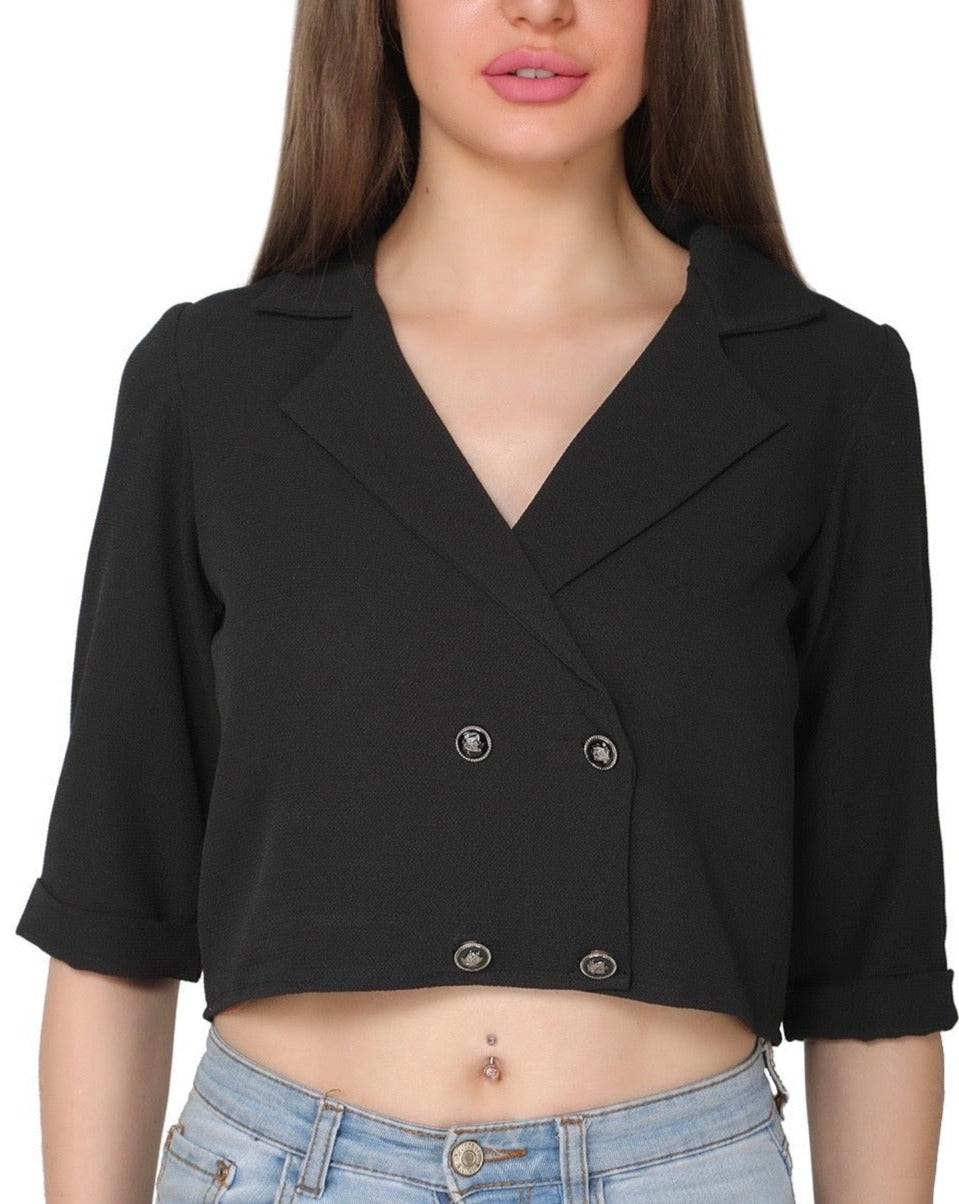 Double breast crop top