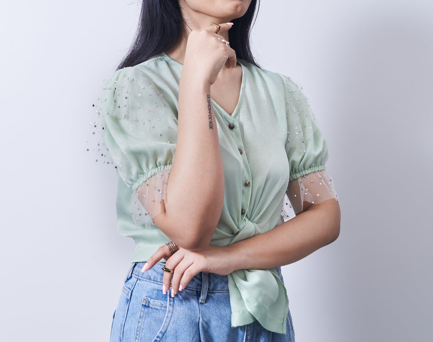 Half sleeve shirt green