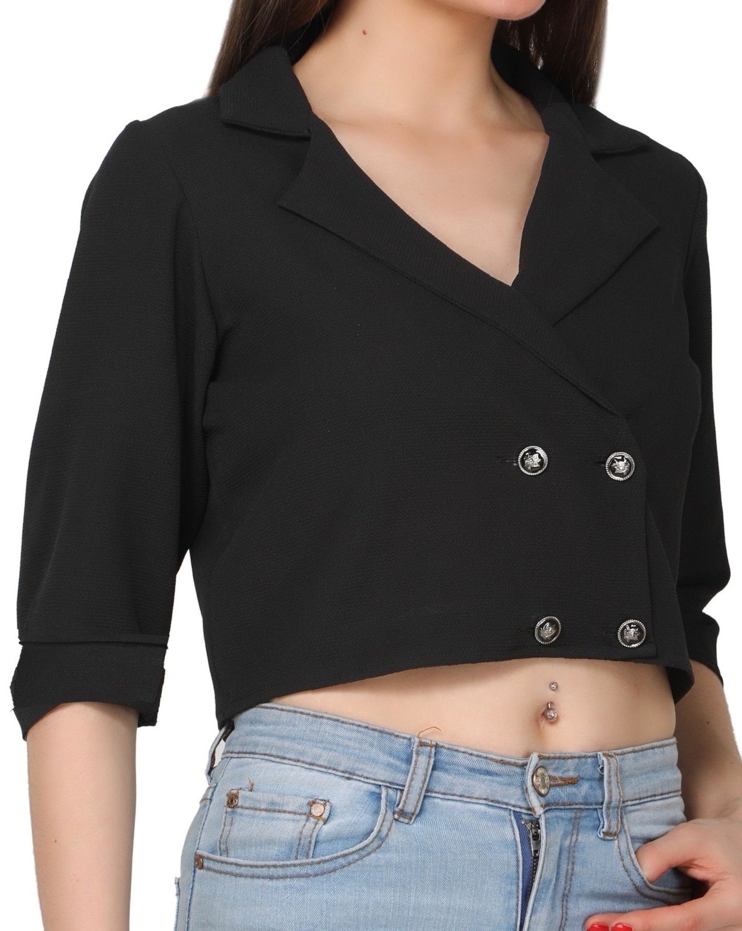Double breast crop top