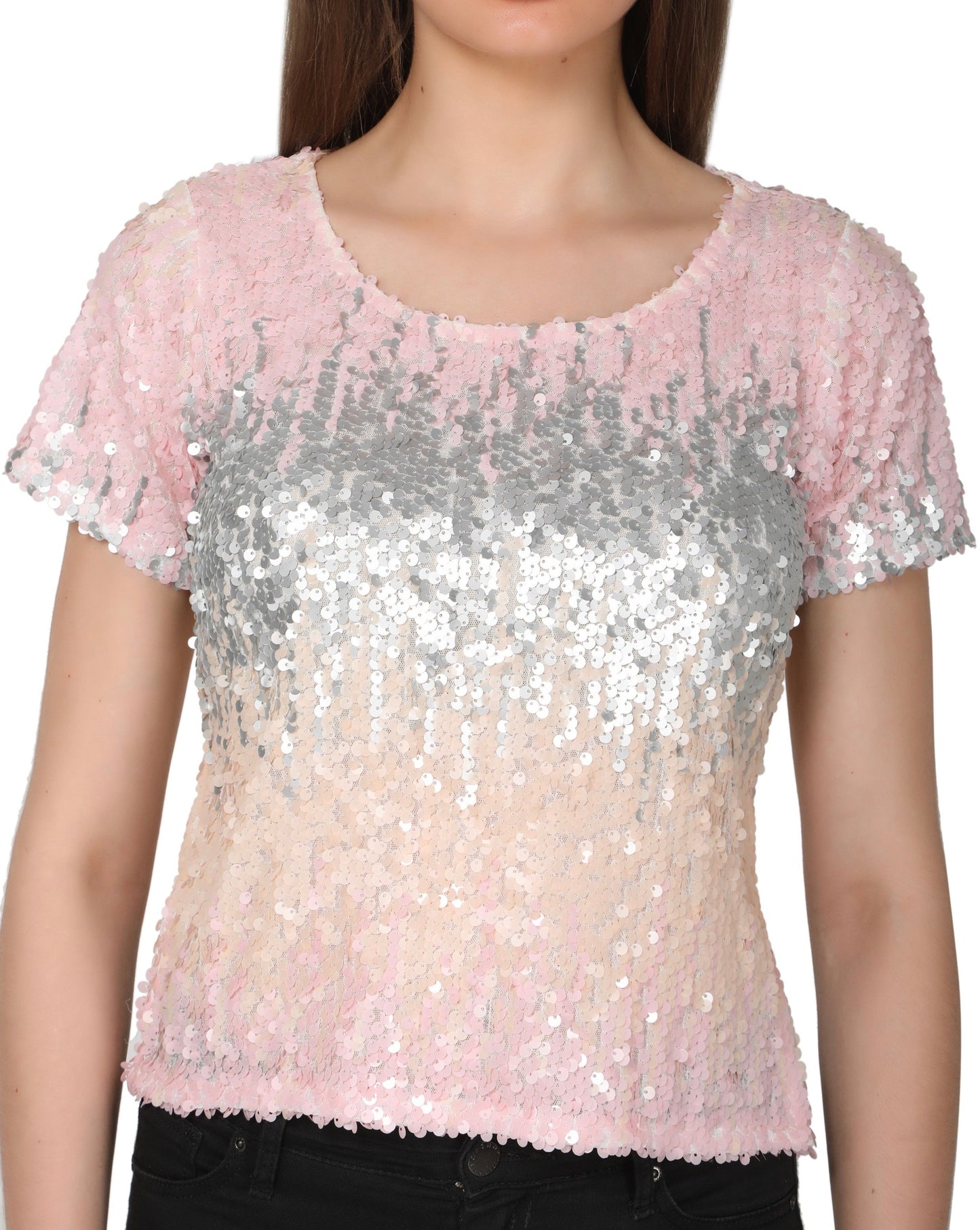 Backless mermaid sequin top