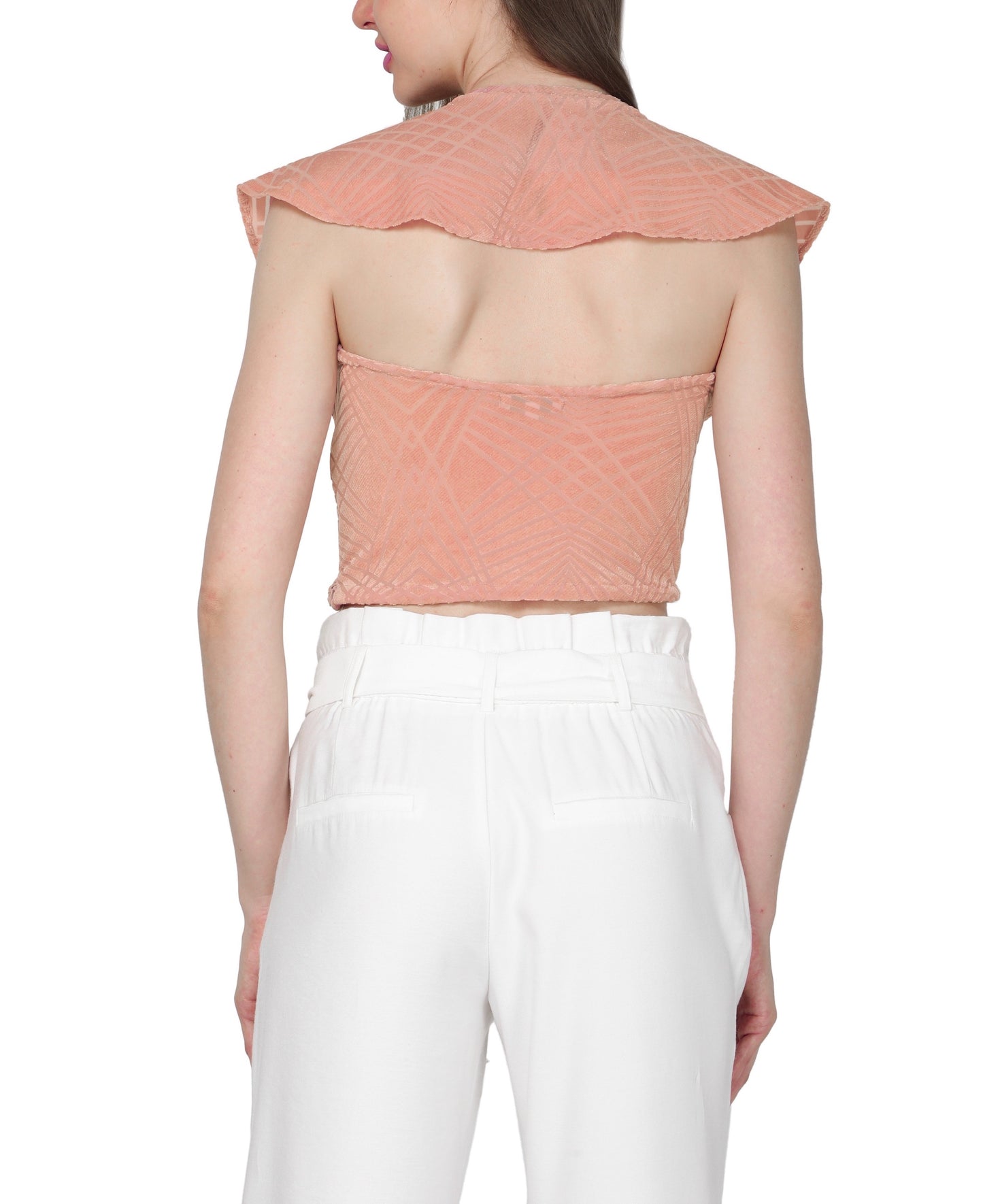 Backless ruffle crop top