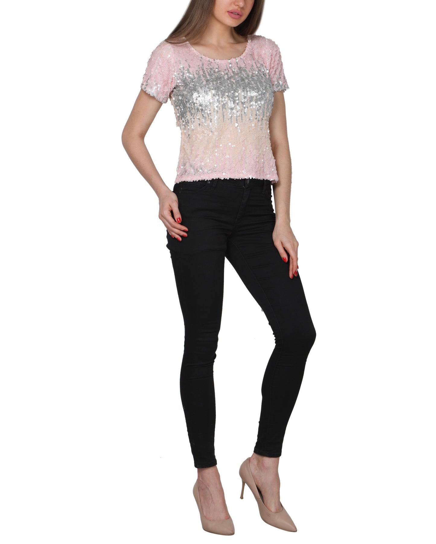 Backless mermaid sequin top