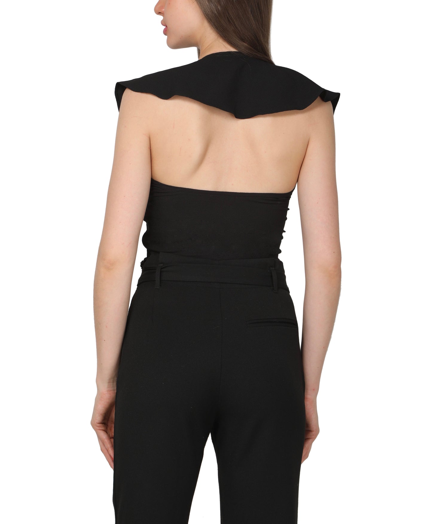 Backless ruffle crop top