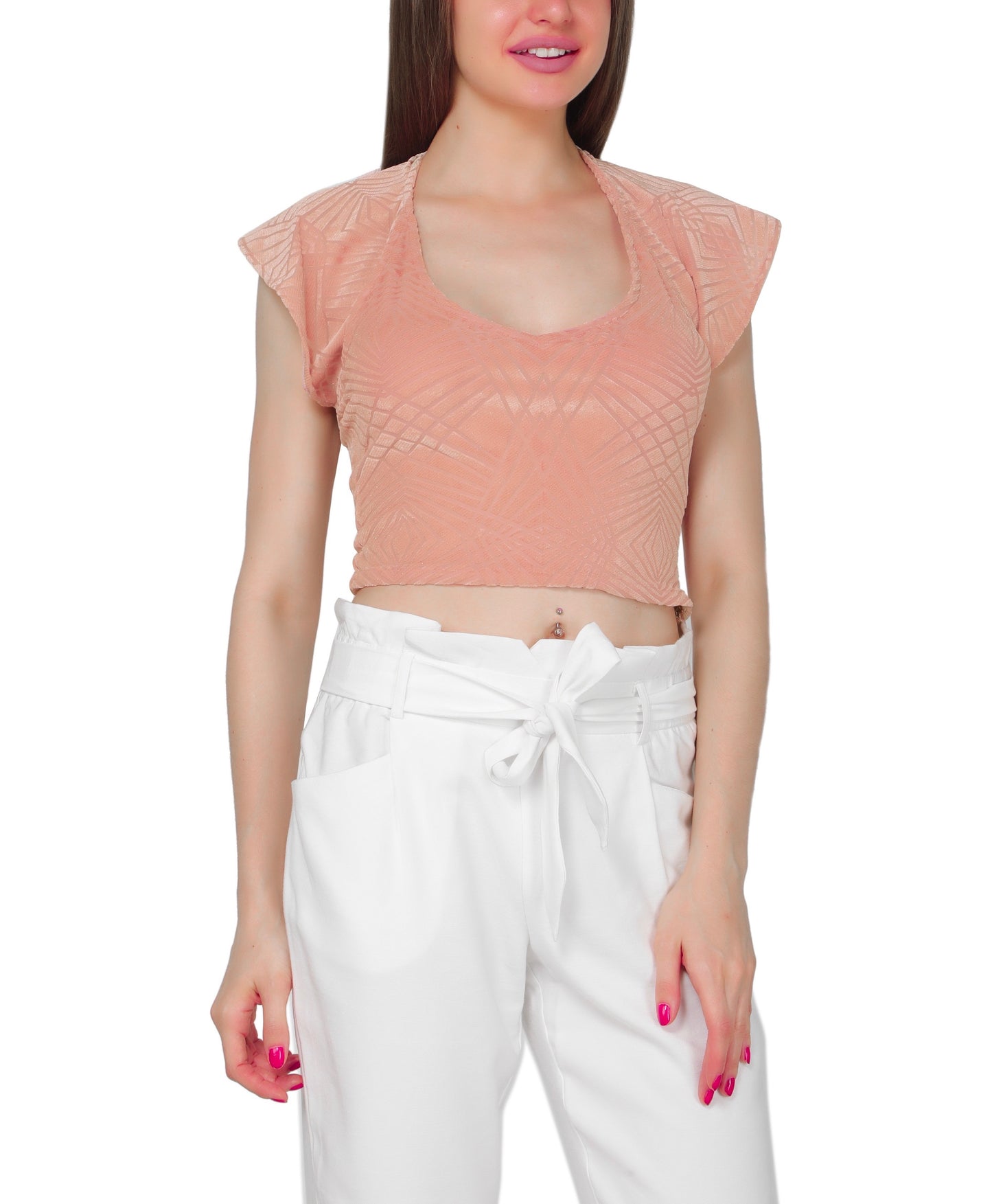 Backless ruffle crop top