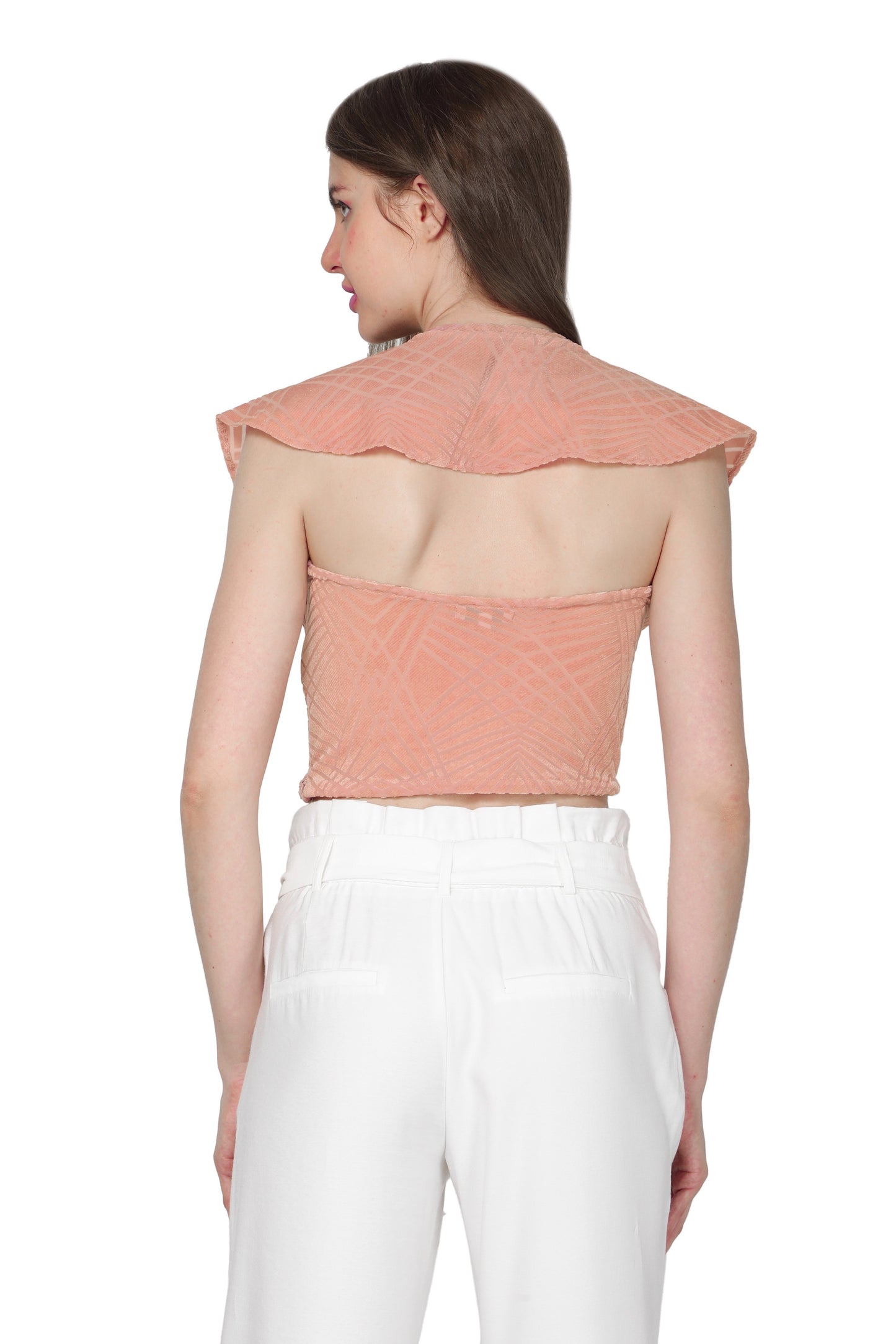 Backless ruffle crop top