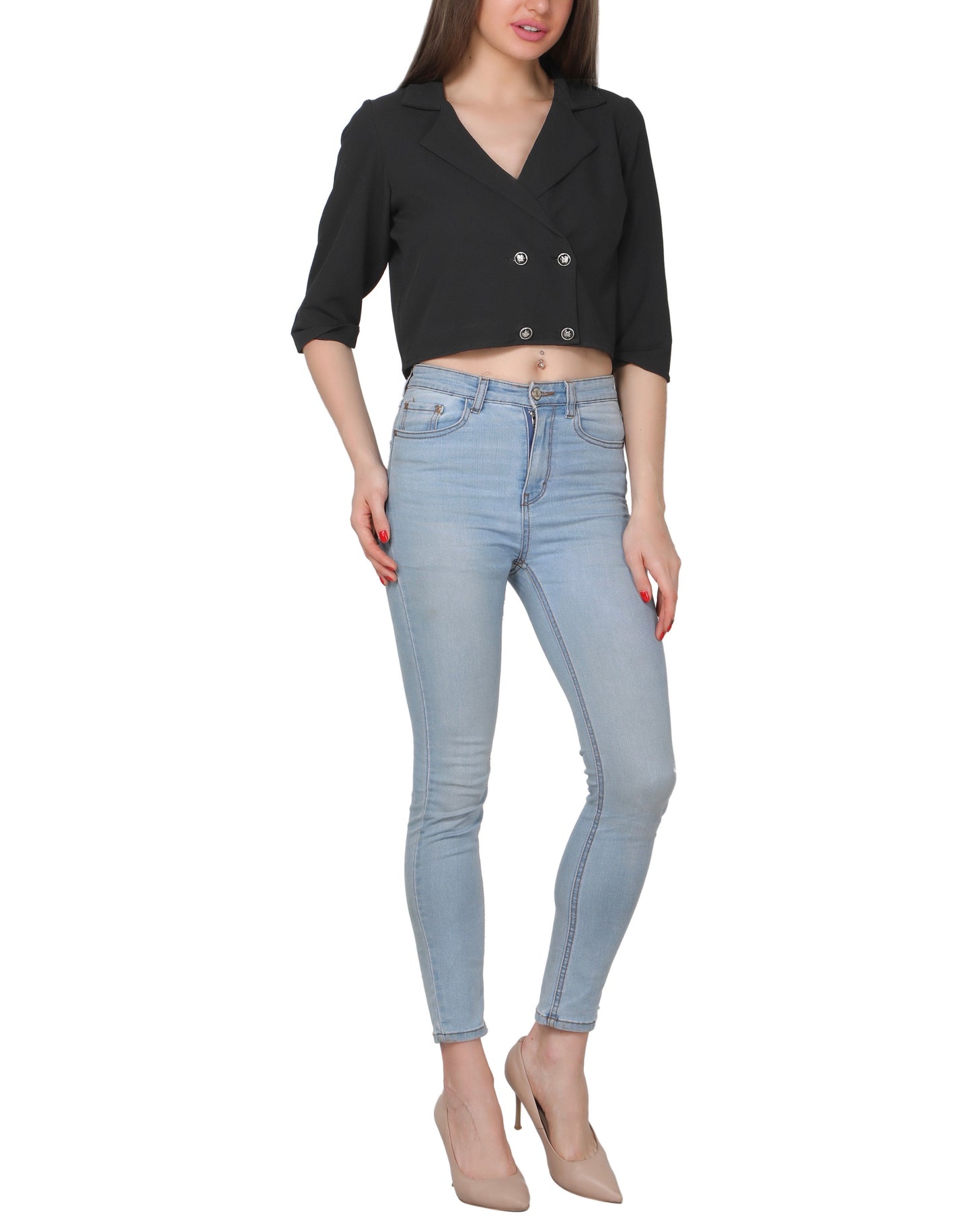 Double breast crop top