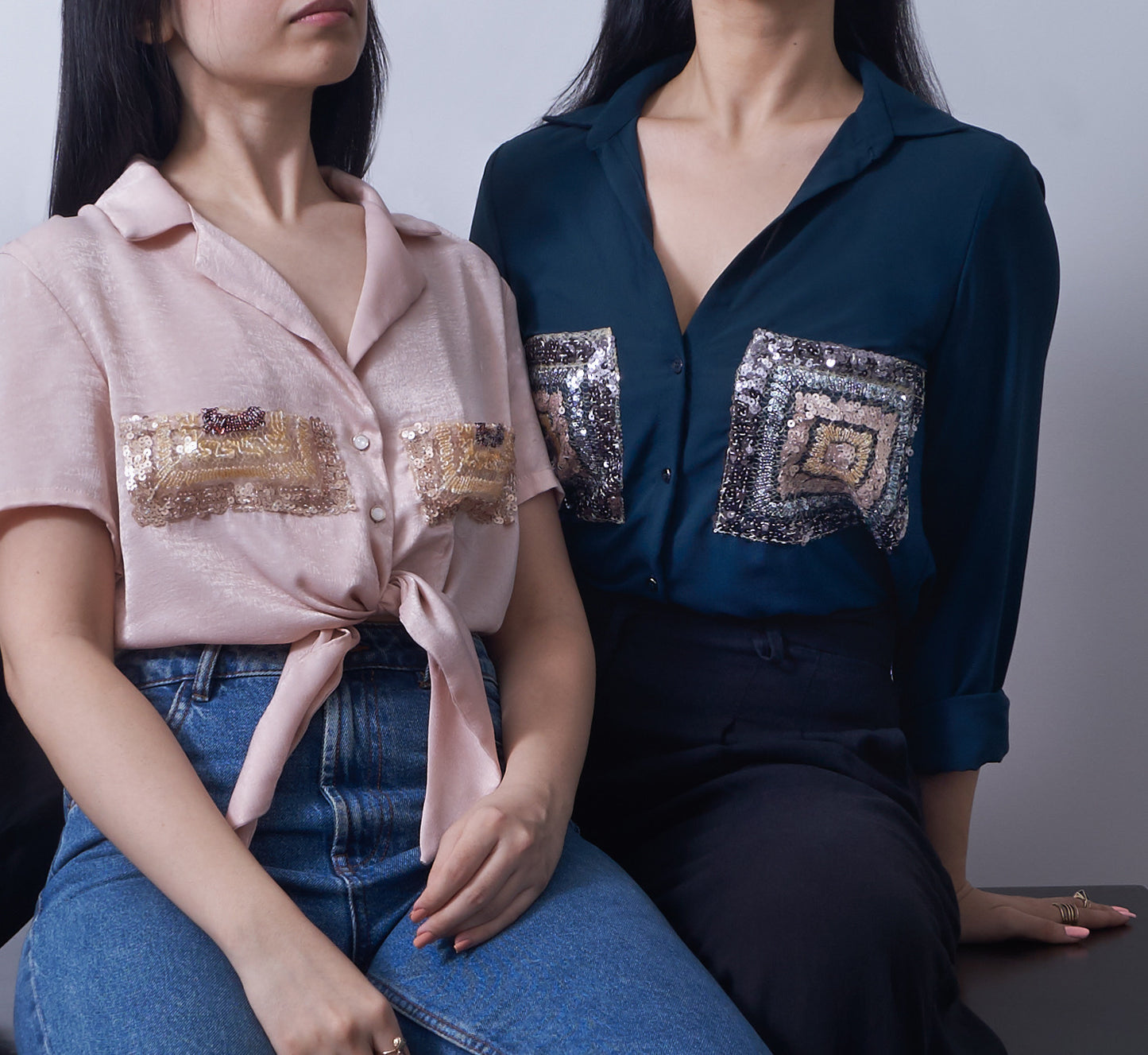 Front tie crop shirt pink