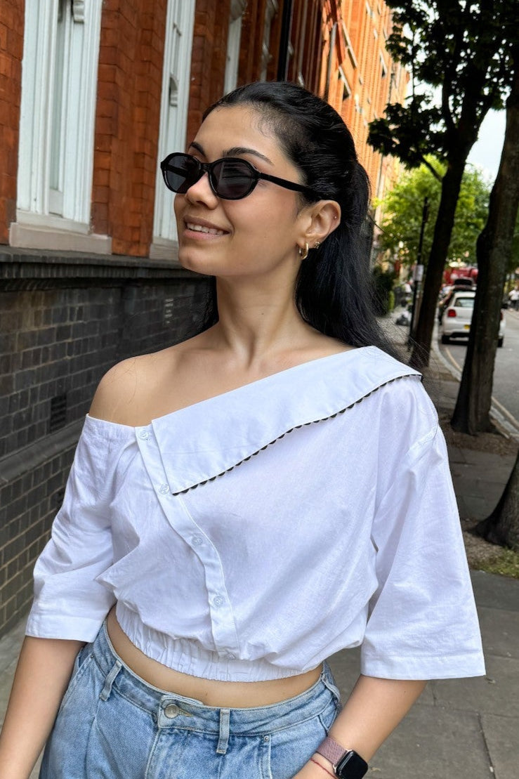 Off Shoulder Shirt - White