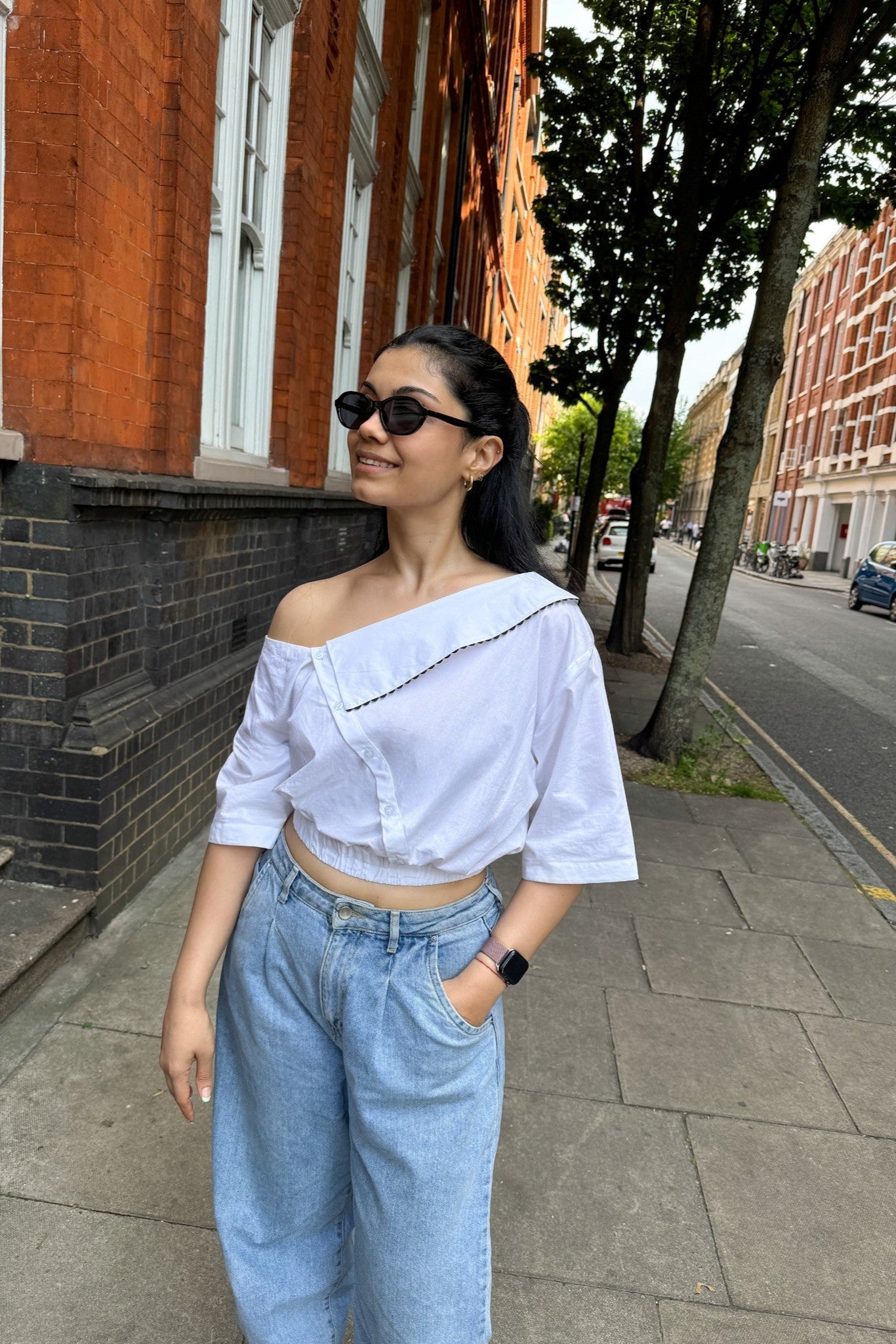 Off Shoulder Shirt - Black