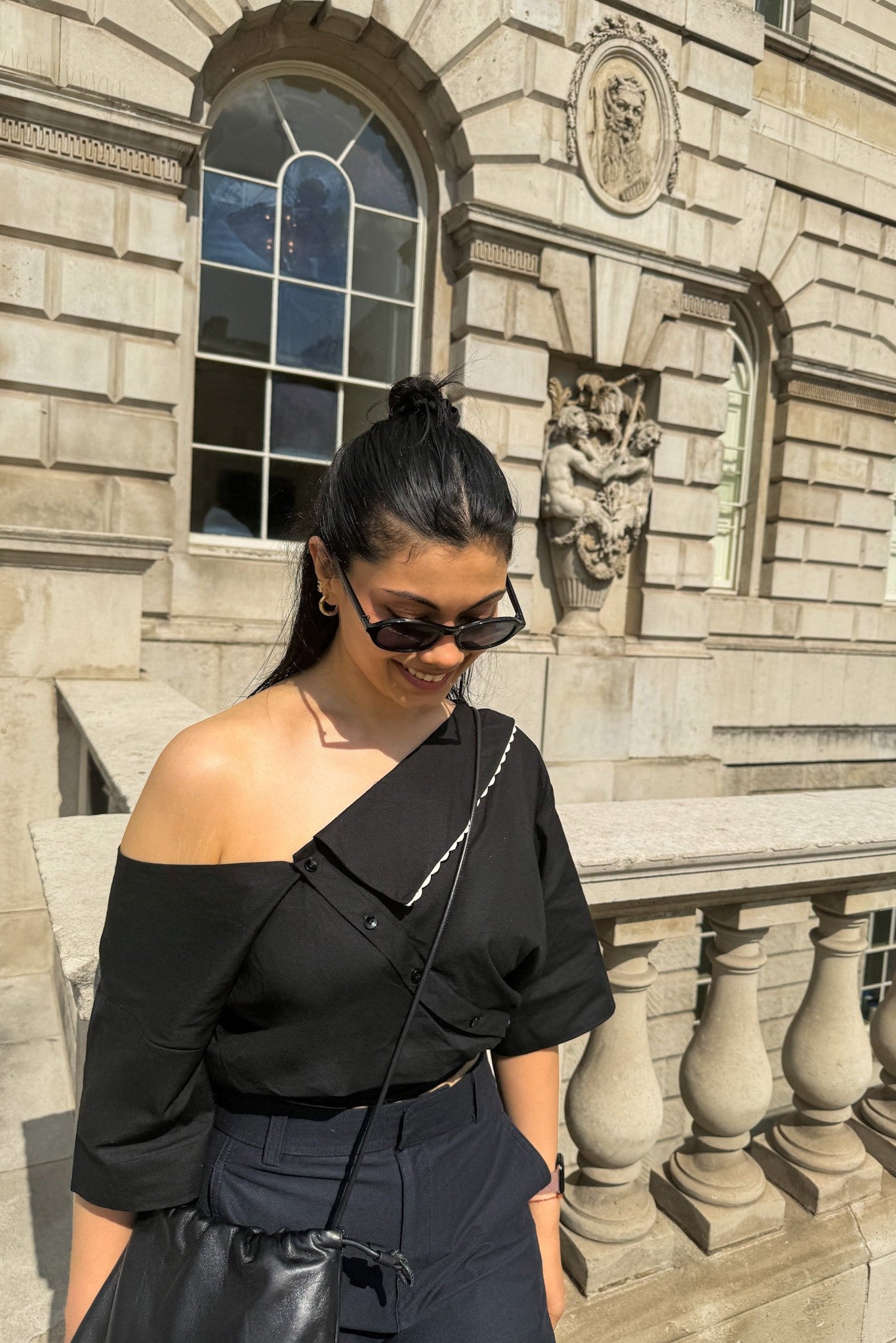 Off Shoulder Shirt - Black