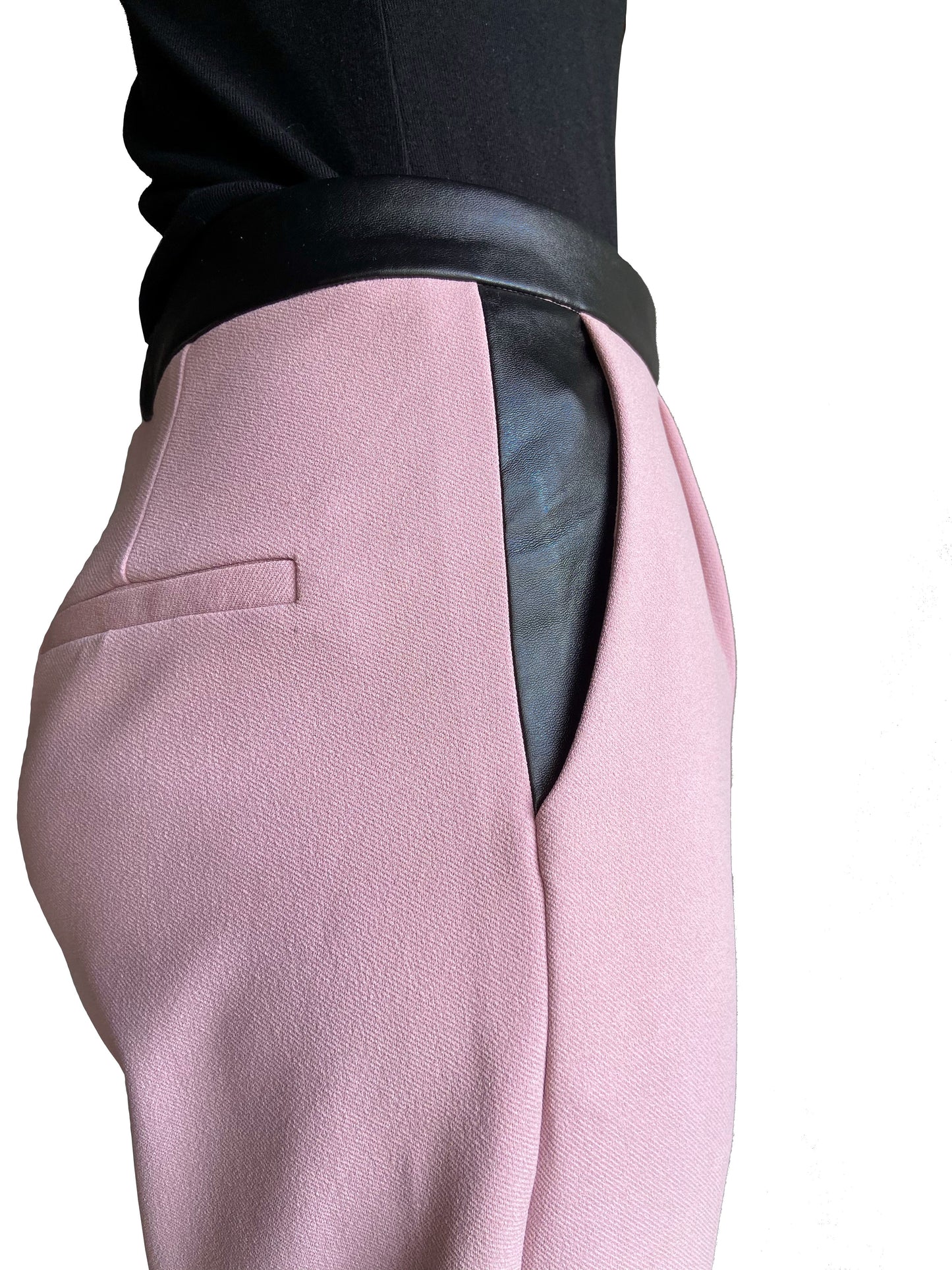 Smart trousers with leather trim