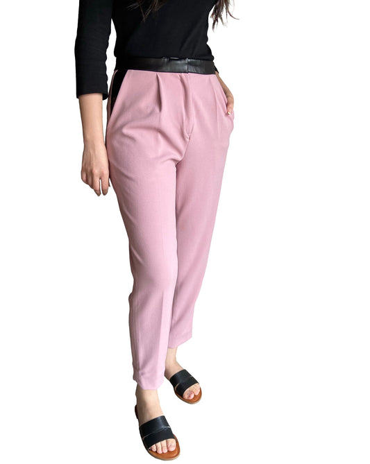 Smart trousers with leather trim