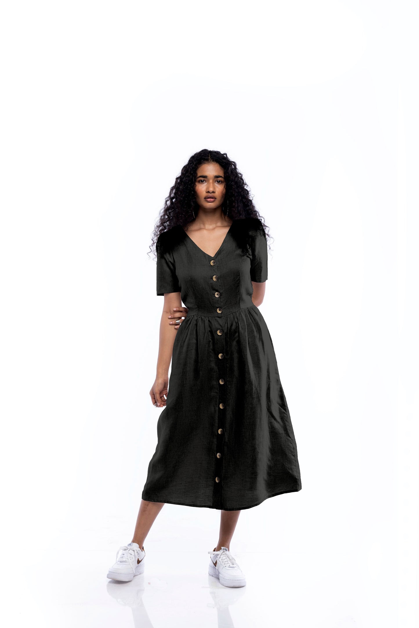 Midi Button Dress