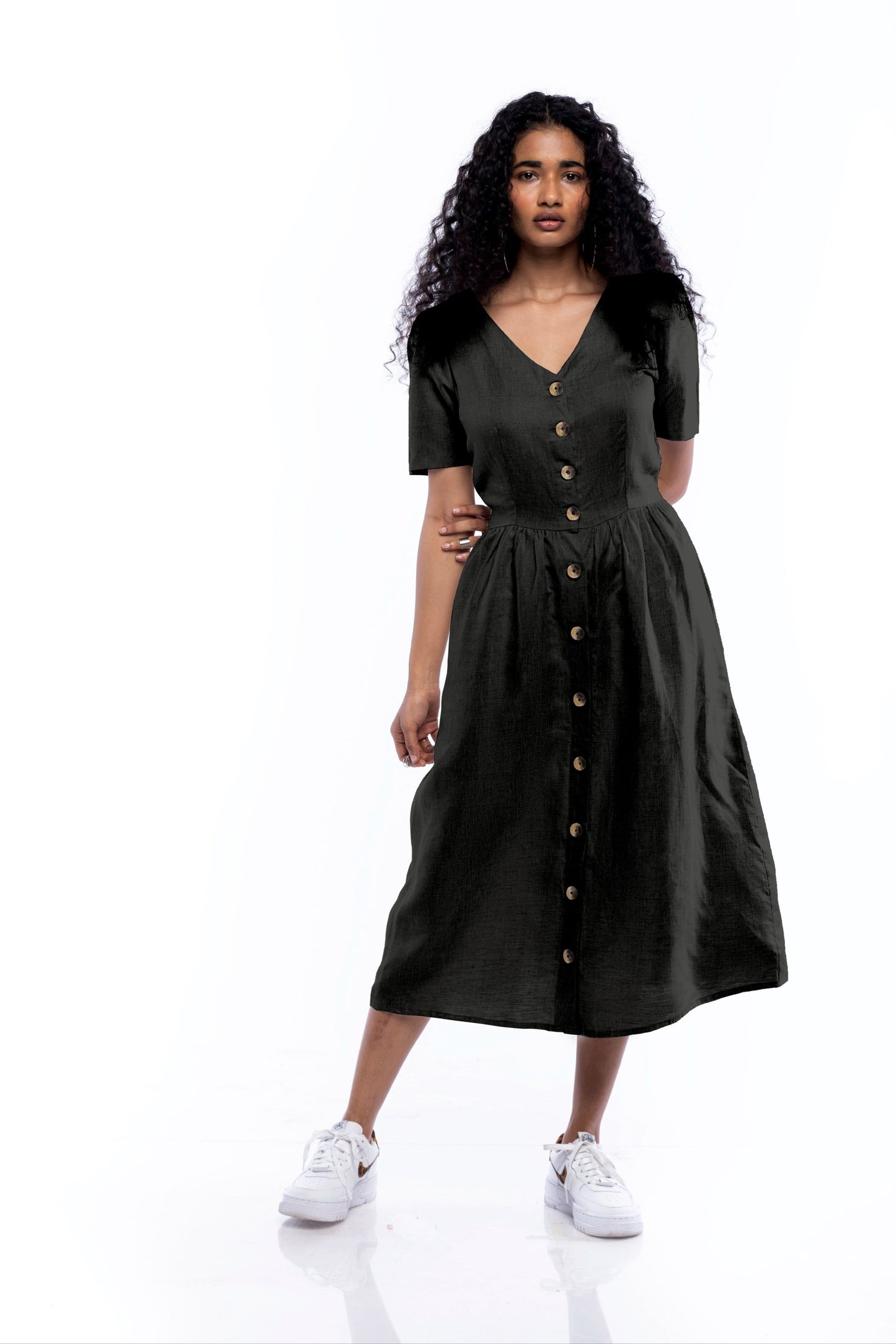 Midi Button Dress