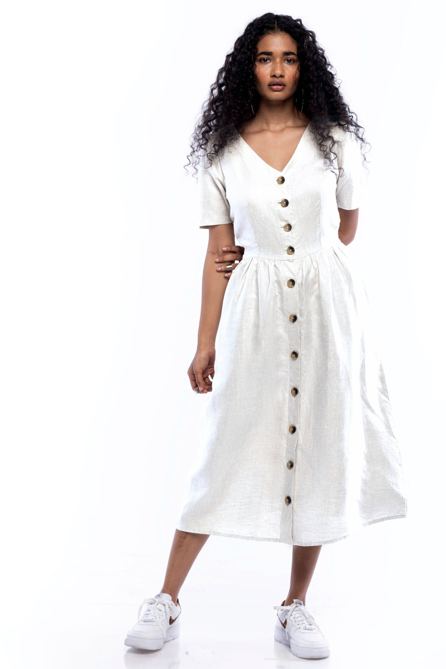 Midi Button Dress