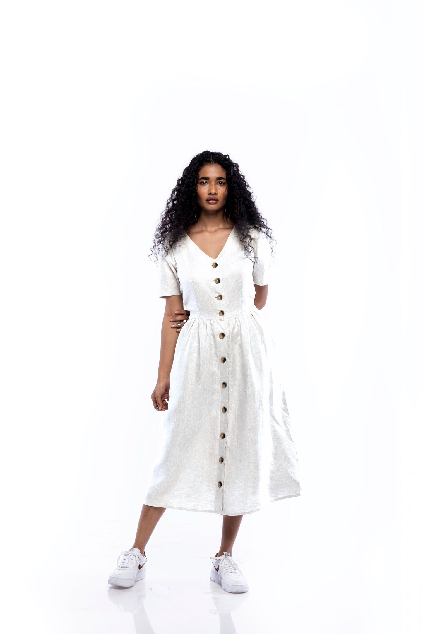 Midi Button Dress