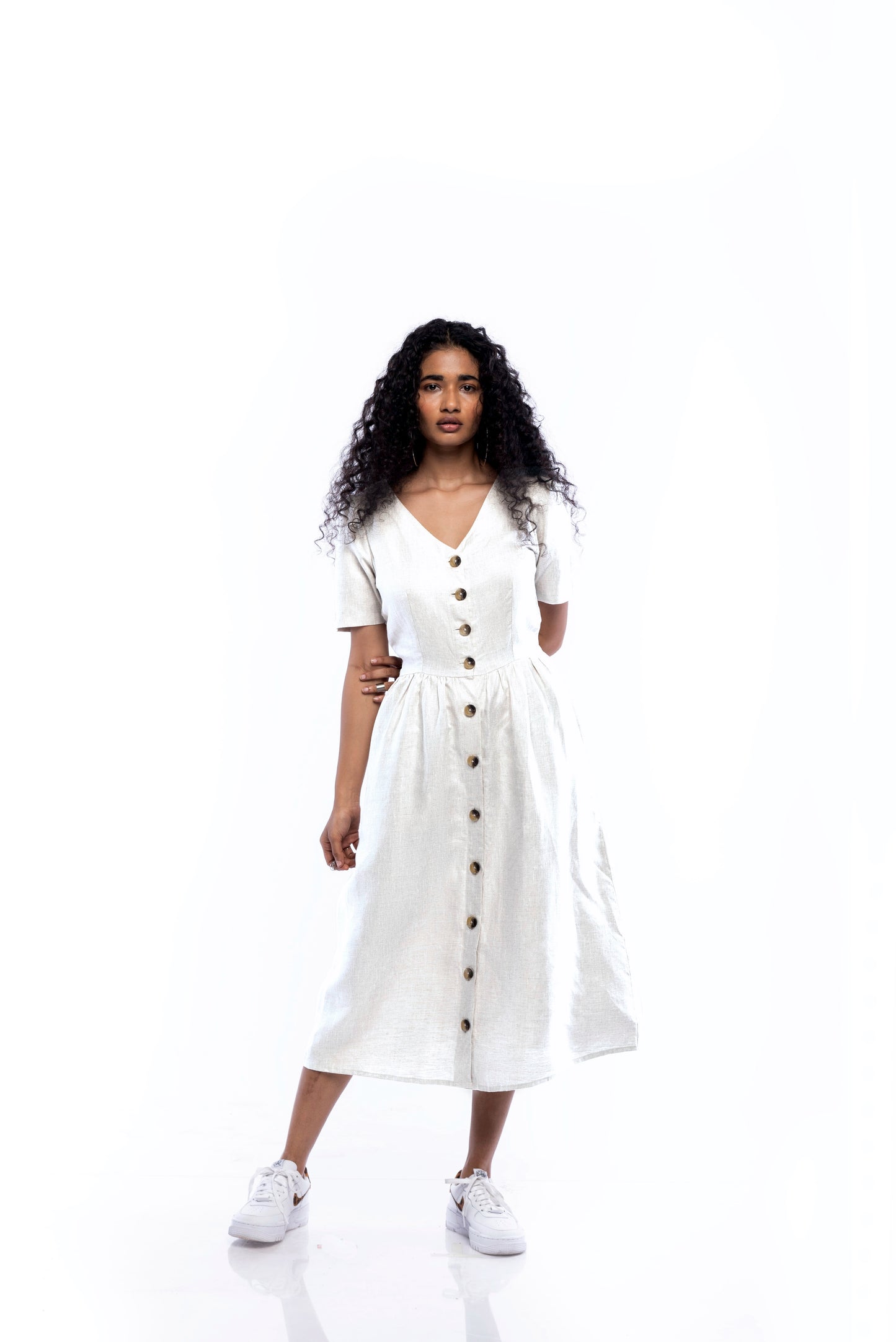 Midi Button Dress