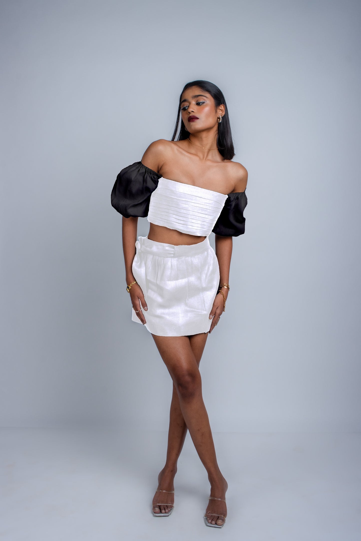 Puff Sleeve Colour Block Top