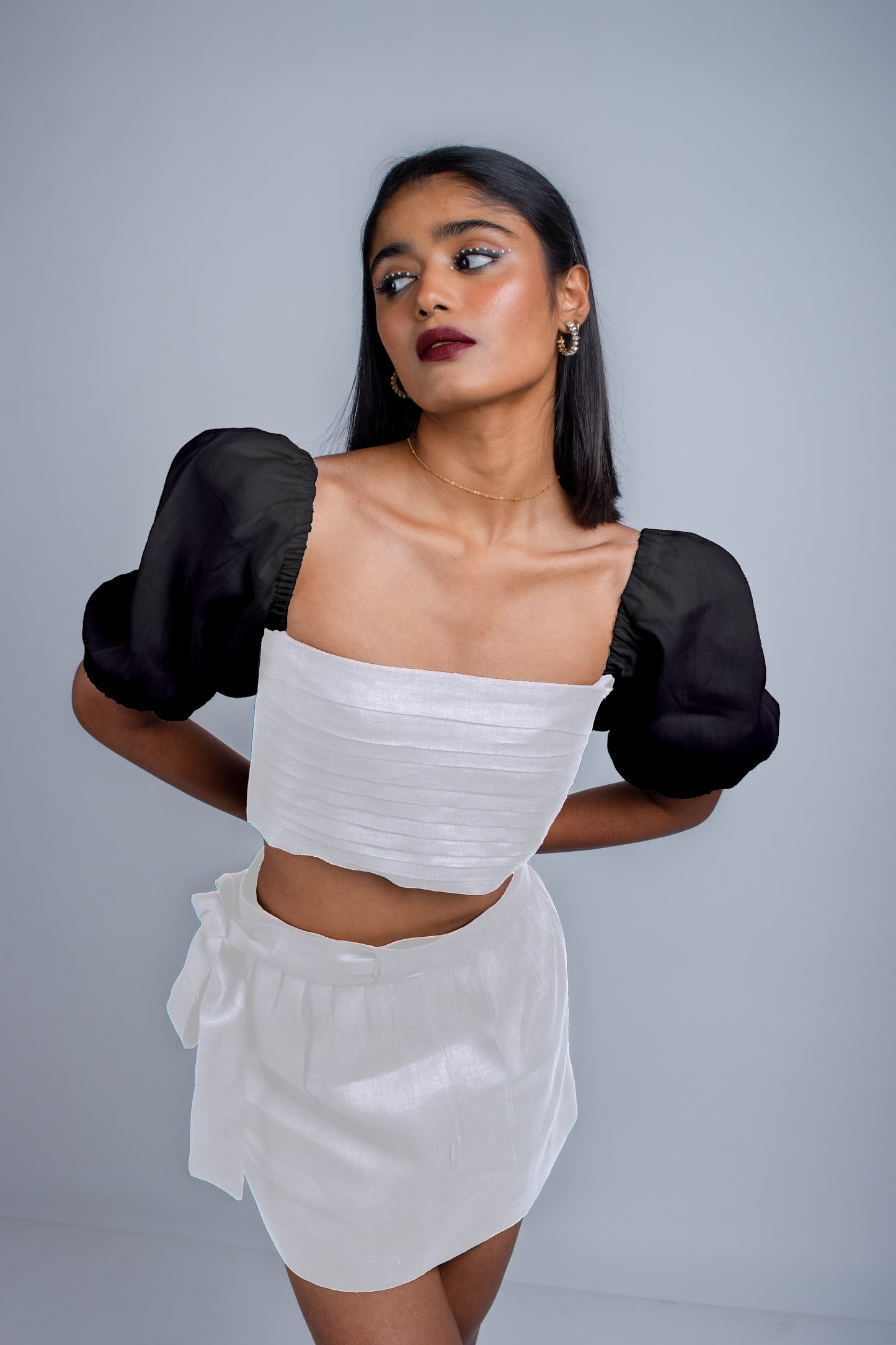 Puff Sleeve Colour Block Top