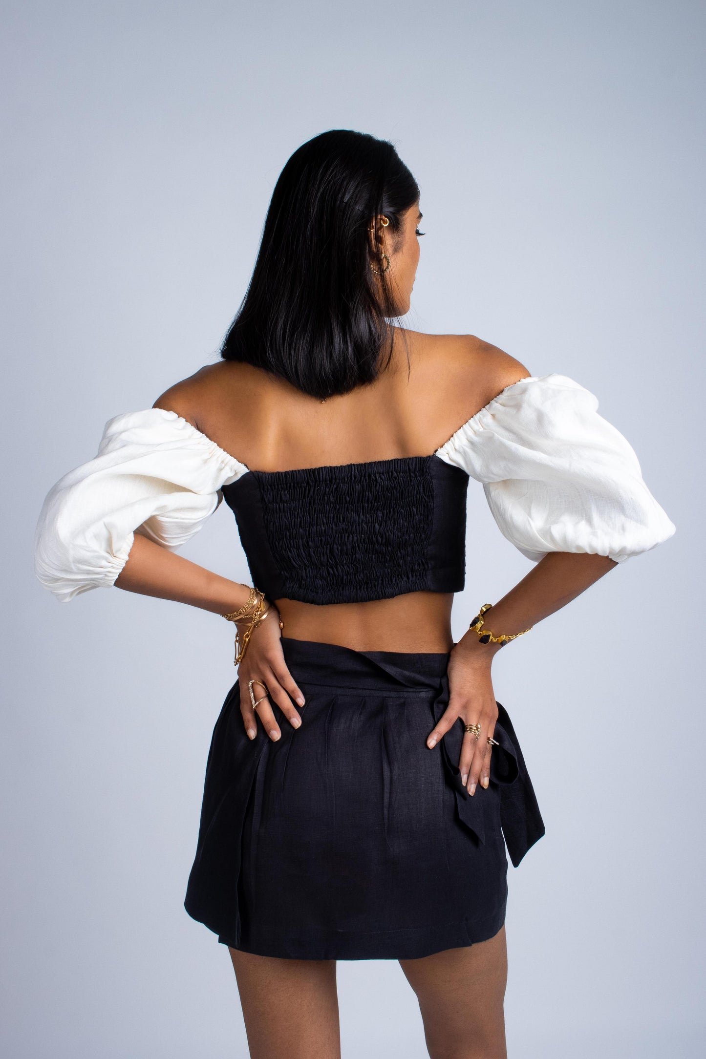 Puff Sleeve Colour Block Top