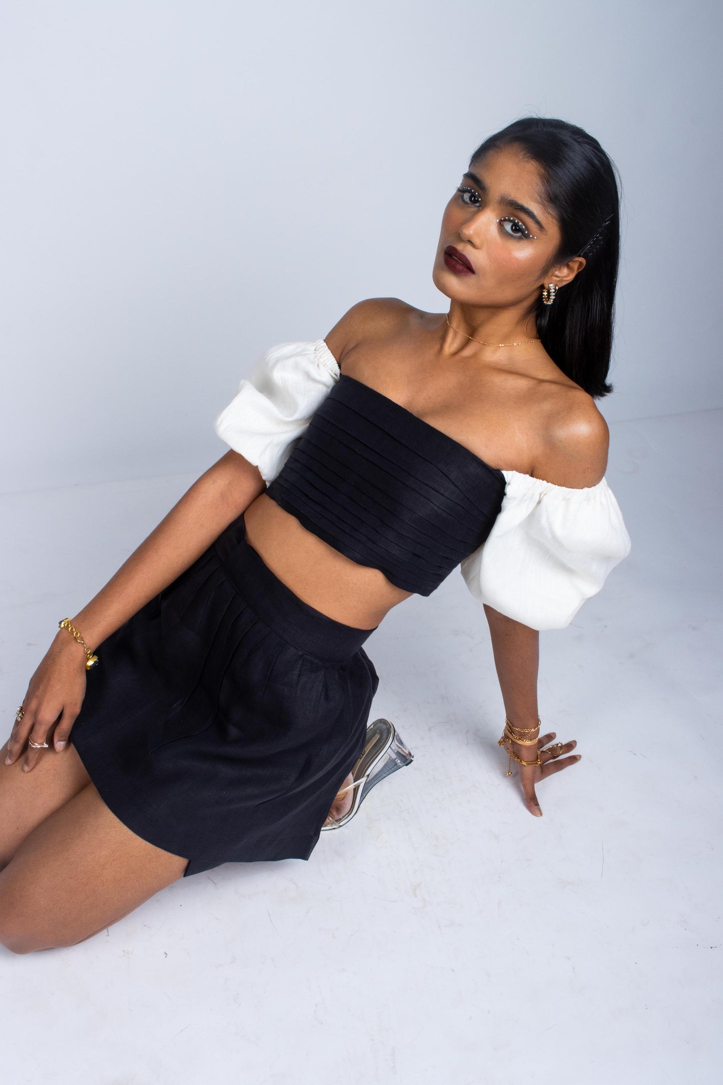 Puff Sleeve Colour Block Top