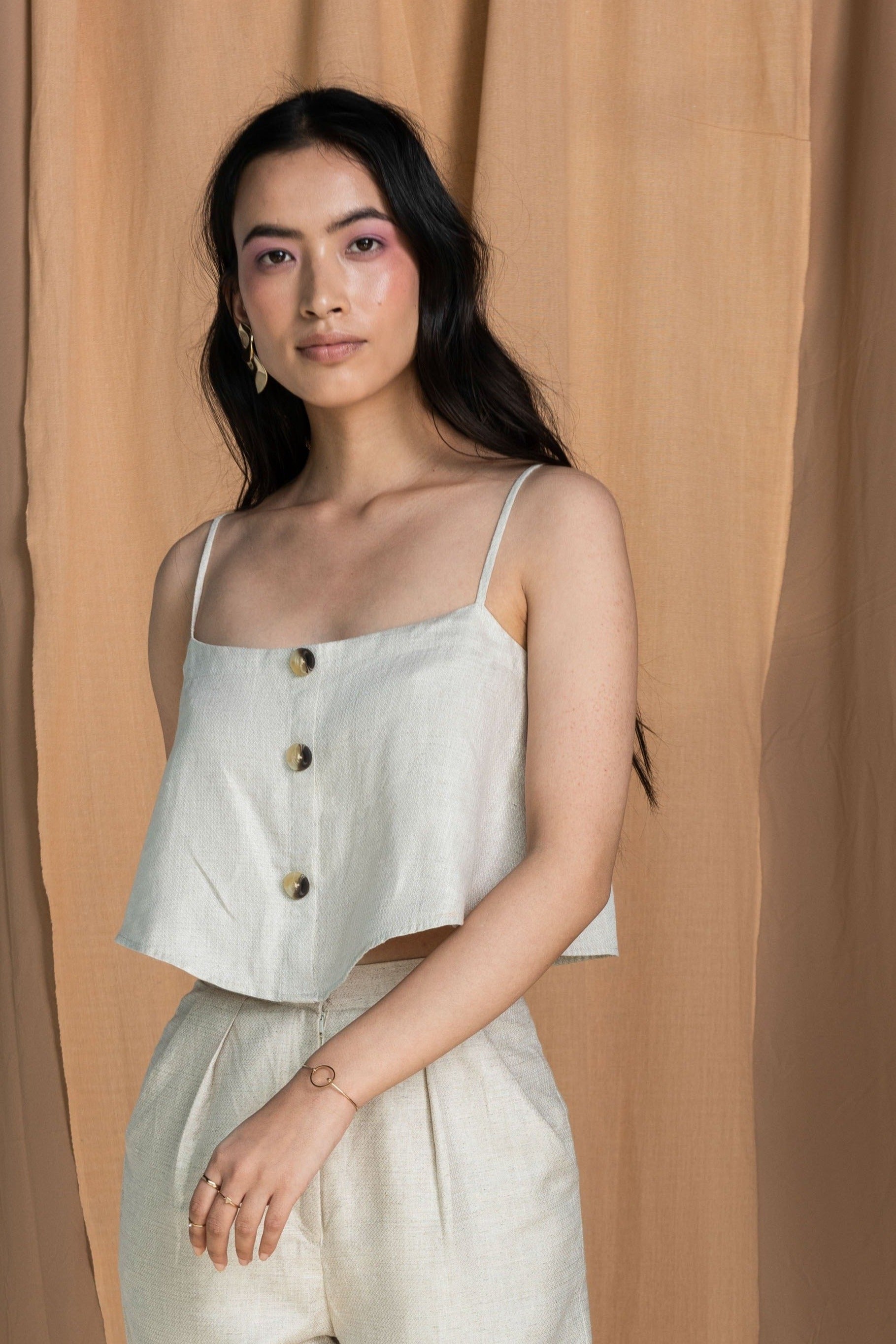 Button Crop Cami - TISH