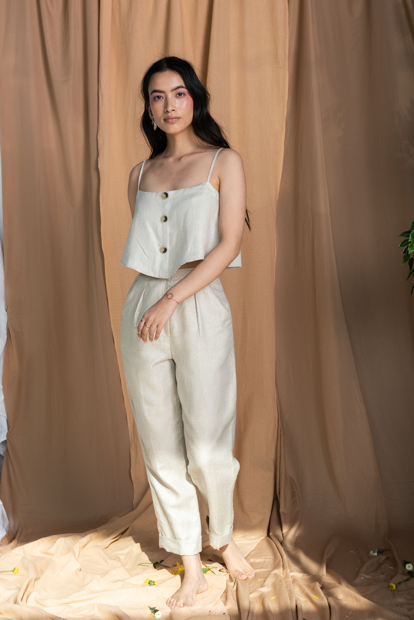 Button Crop Cami - TISH