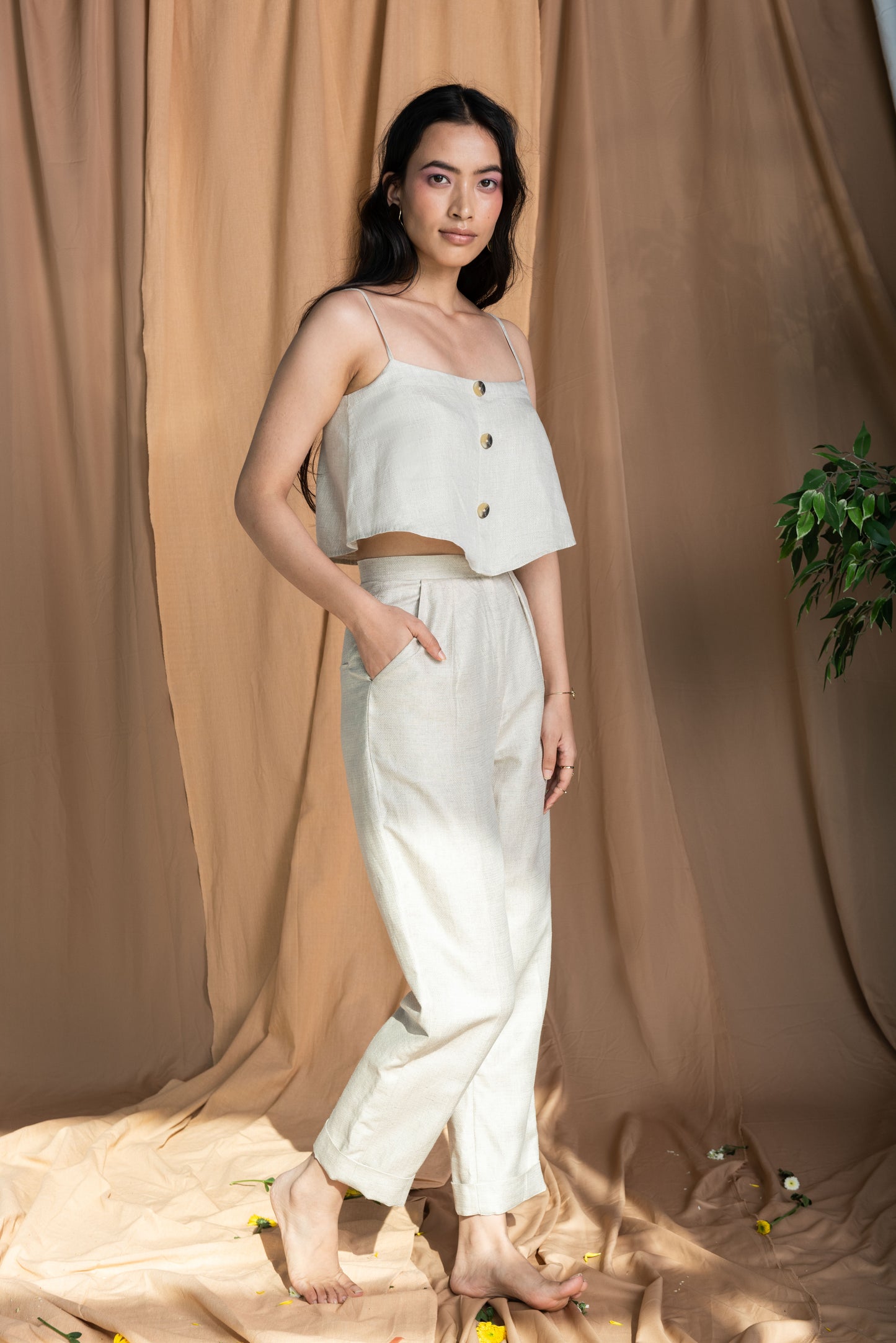 Button Crop Cami - TISH