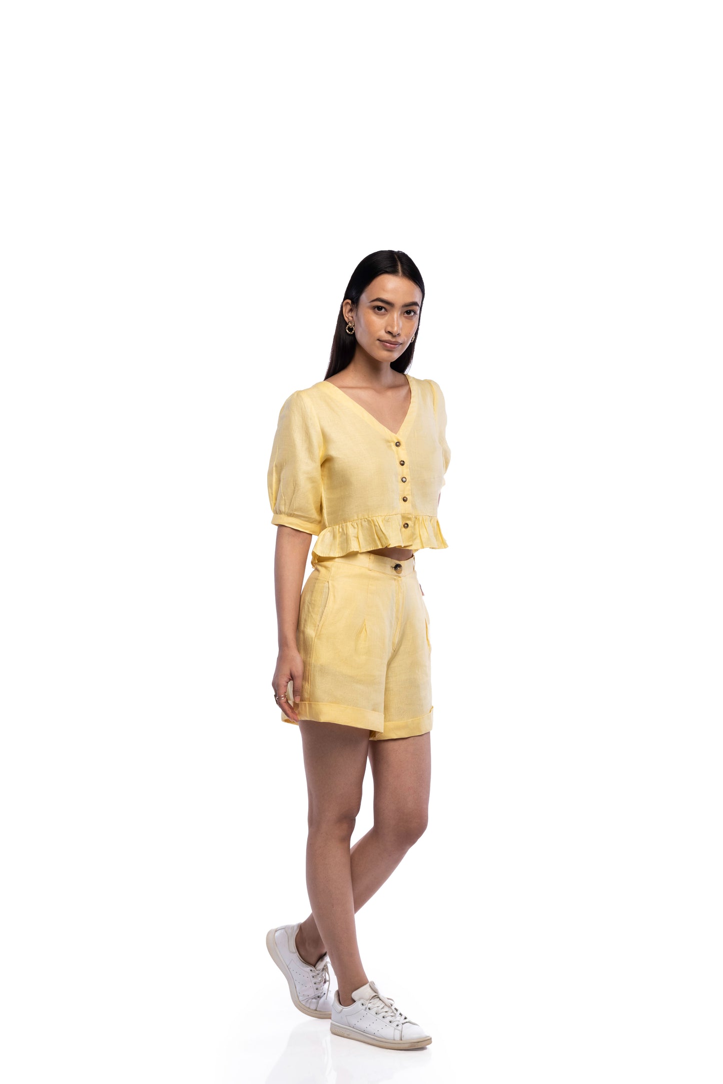 Balloon Sleeve Crop Top - TISH