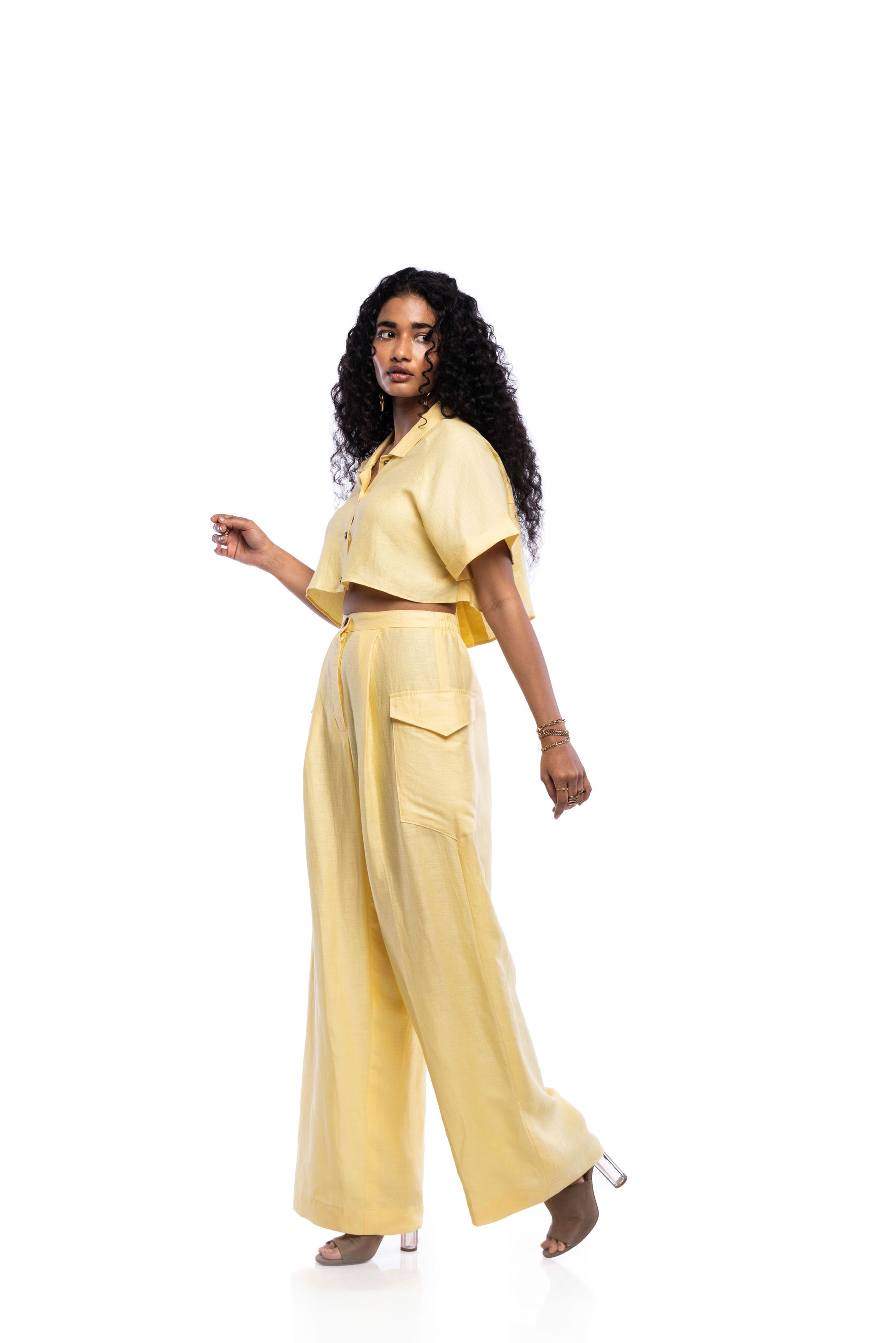 Crop Shirt with Back Slit - TISH