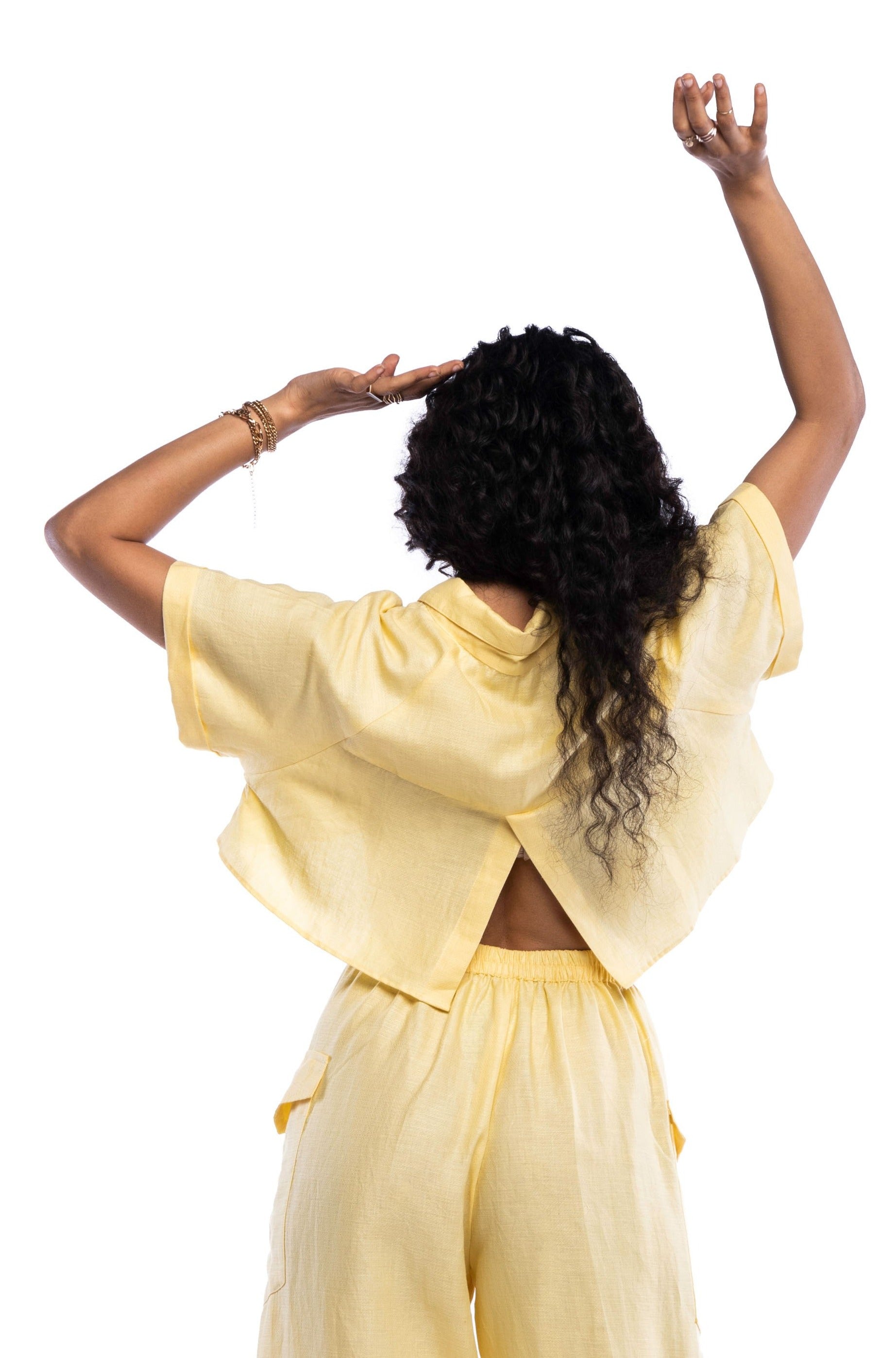 Crop Shirt with Back Slit - TISH