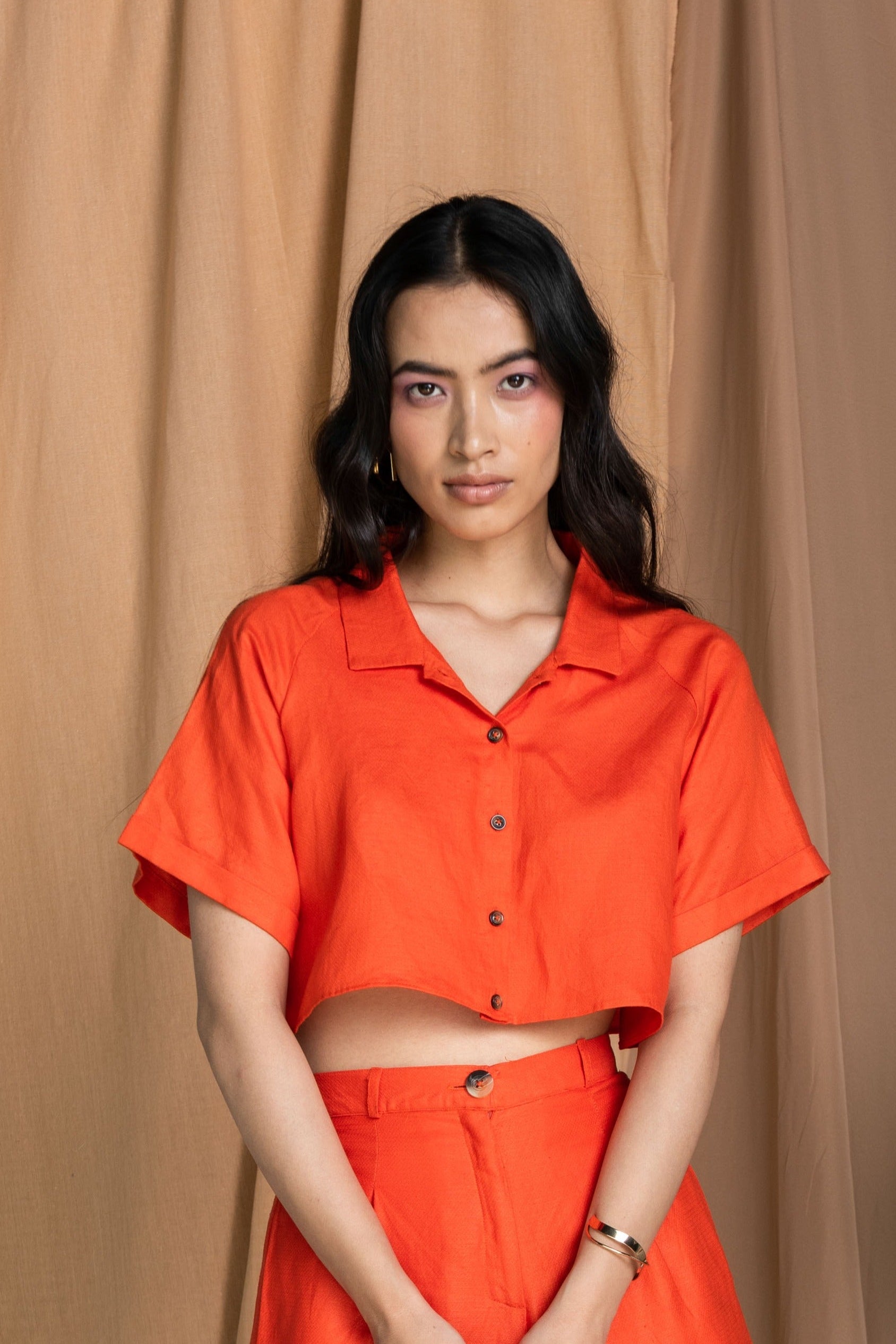 Crop Shirt with Back Slit - TISH