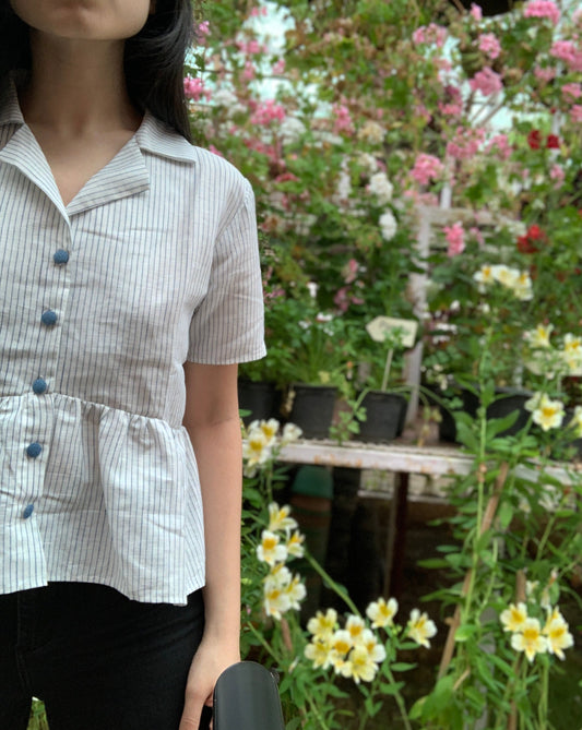 Peplum top denim