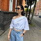 Off Shoulder Shirt - Black