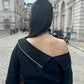 Off Shoulder Shirt - Black