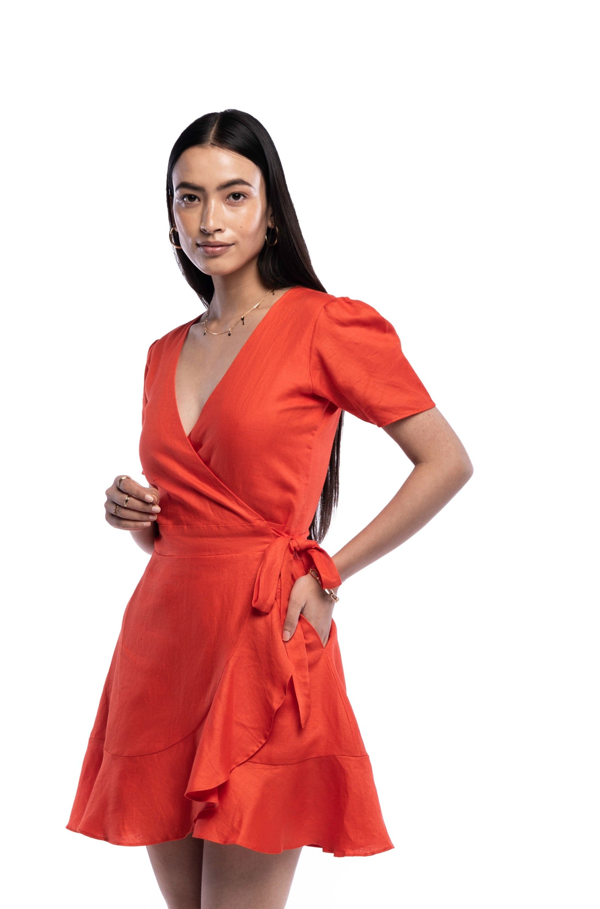 Aranciata wrap outlet dress